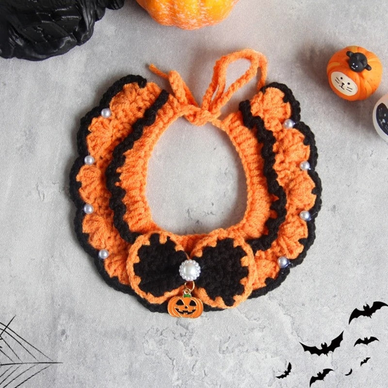 Crochet Halloween Cat Collar