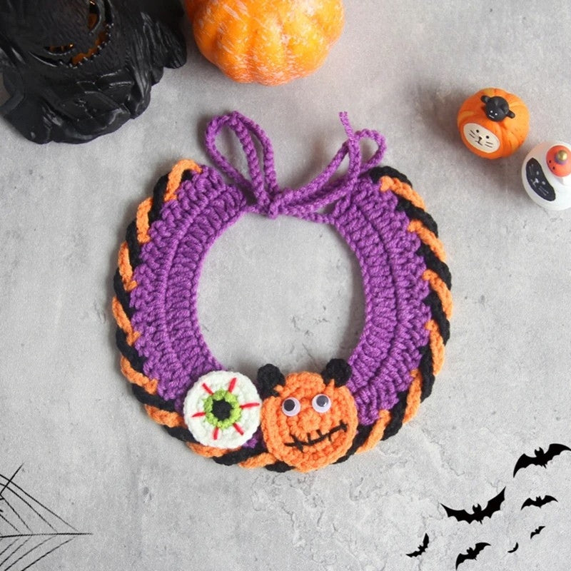 Crochet Halloween Cat Collar