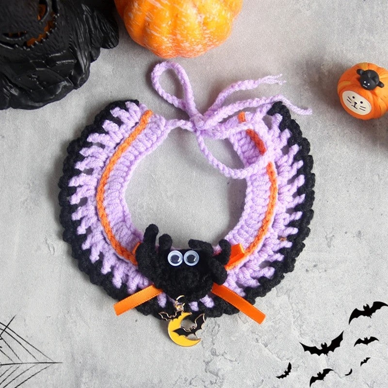 Crochet Halloween Cat Collar