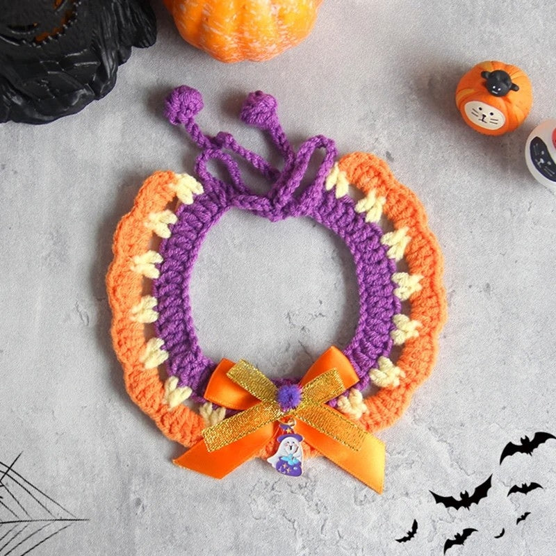 Crochet Halloween Cat Collar