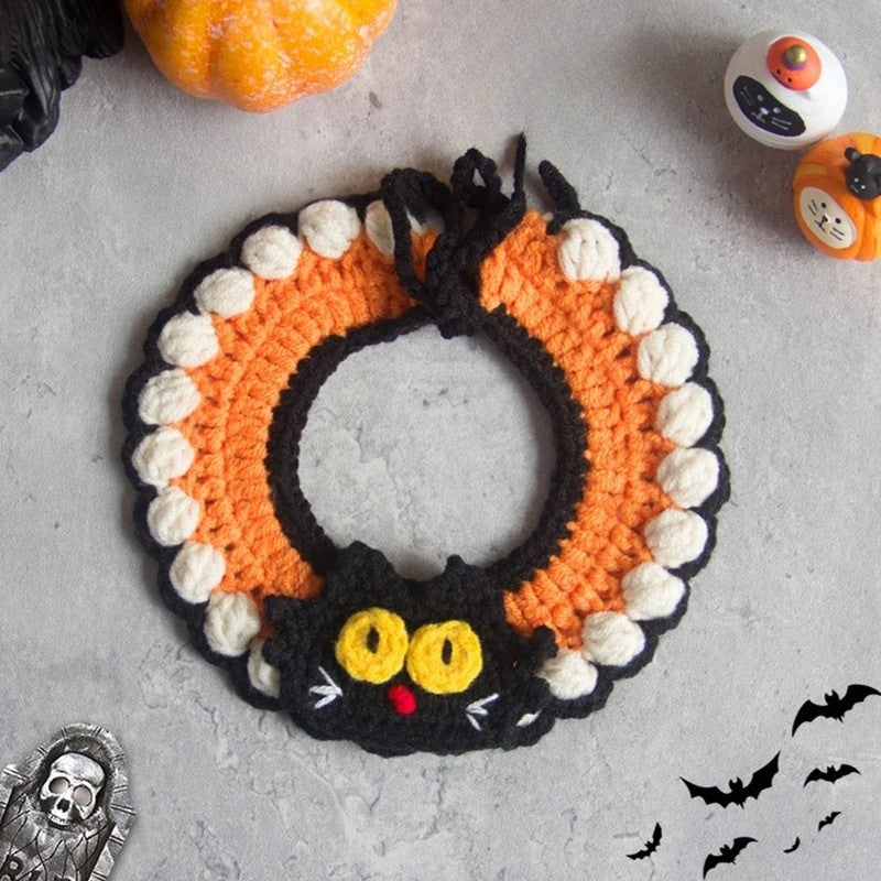 Crochet Halloween Cat Collar
