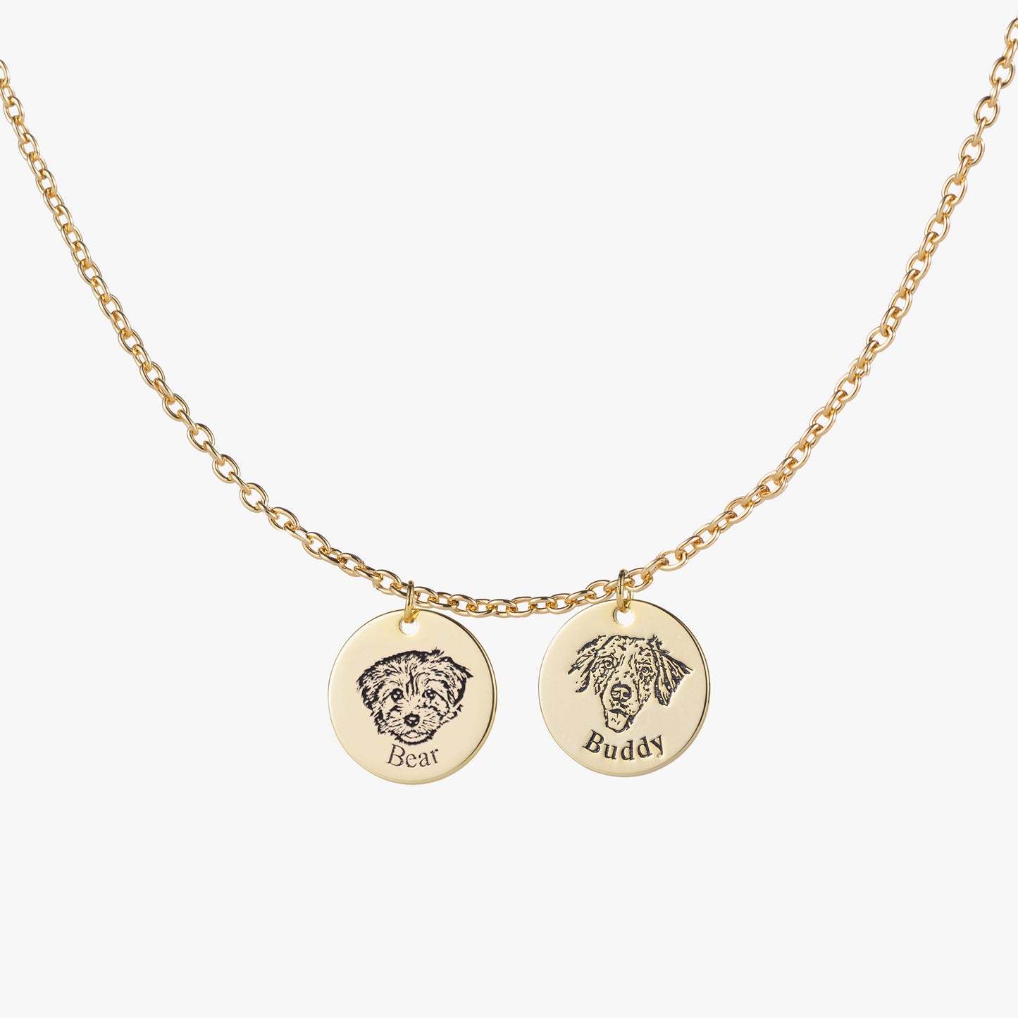 Custom Engraved Pet Portrait Necklace