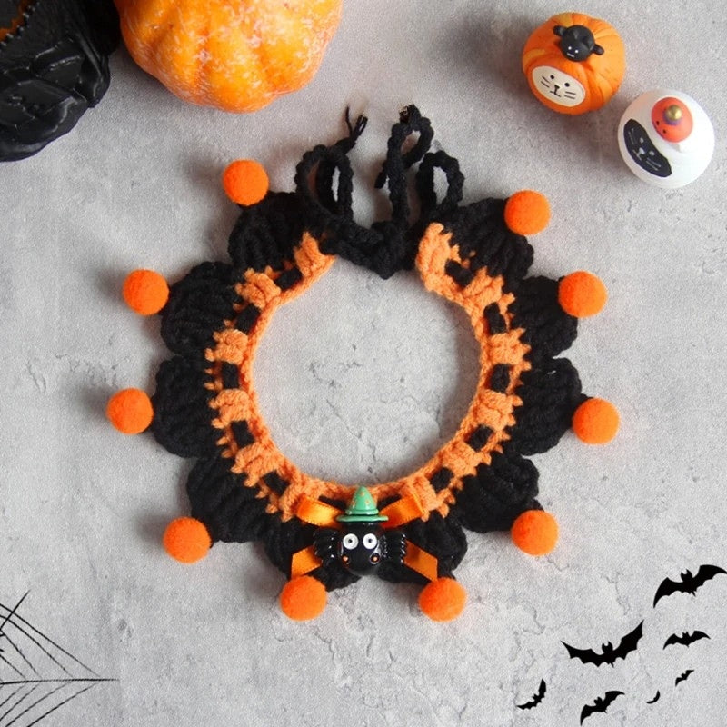 Crochet Halloween Cat Collar