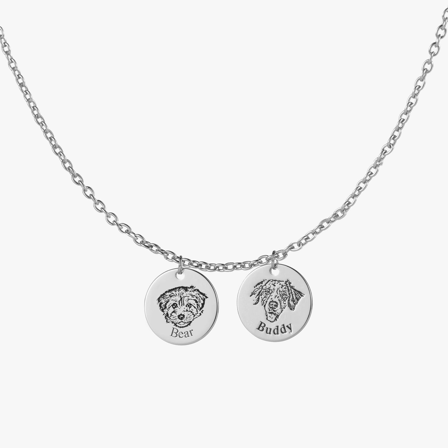 Custom Engraved Pet Portrait Necklace