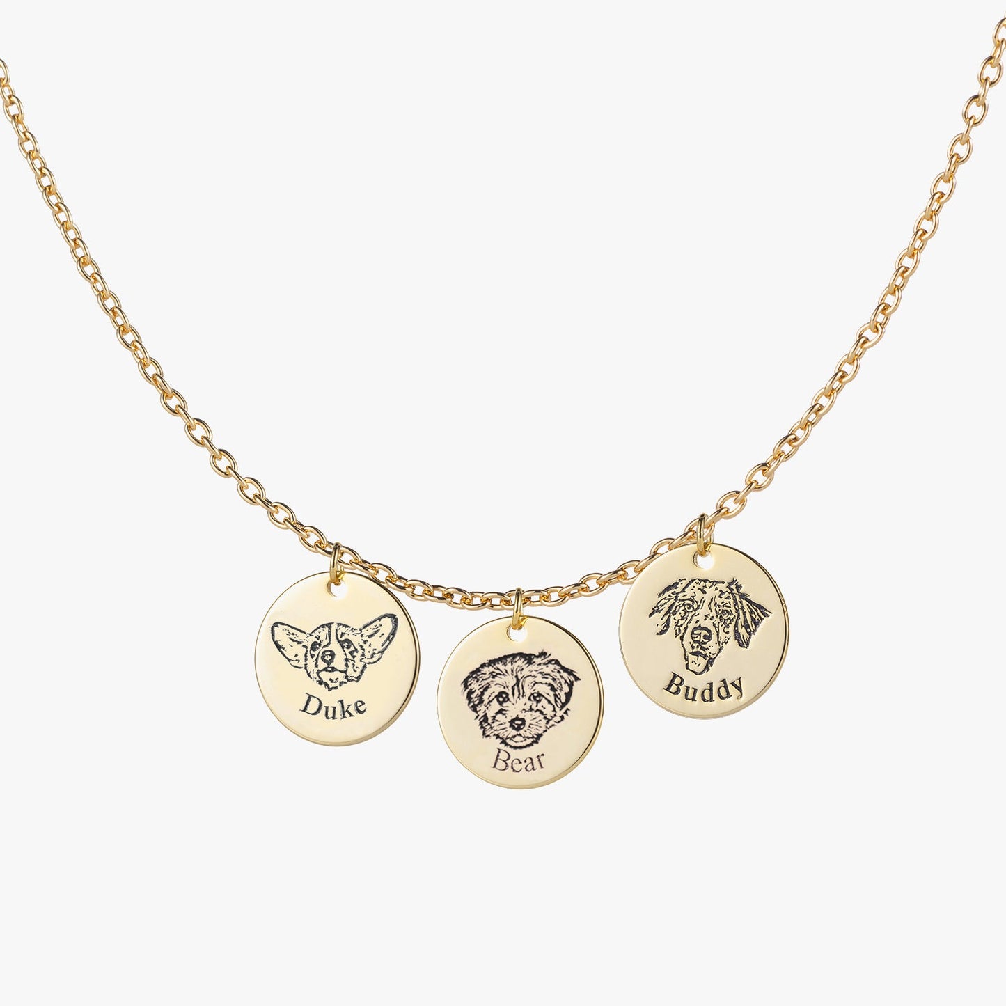 Custom Engraved Pet Portrait Necklace