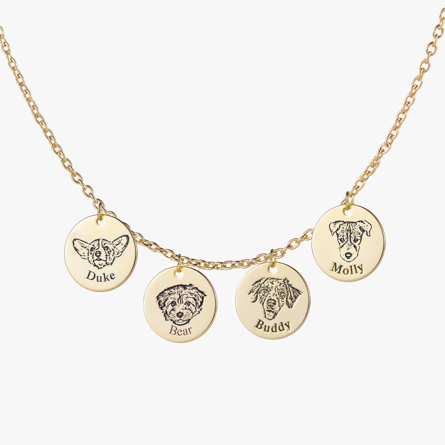 Custom Engraved Pet Portrait Necklace