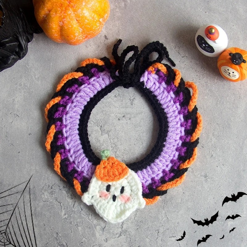 Crochet Halloween Cat Collar
