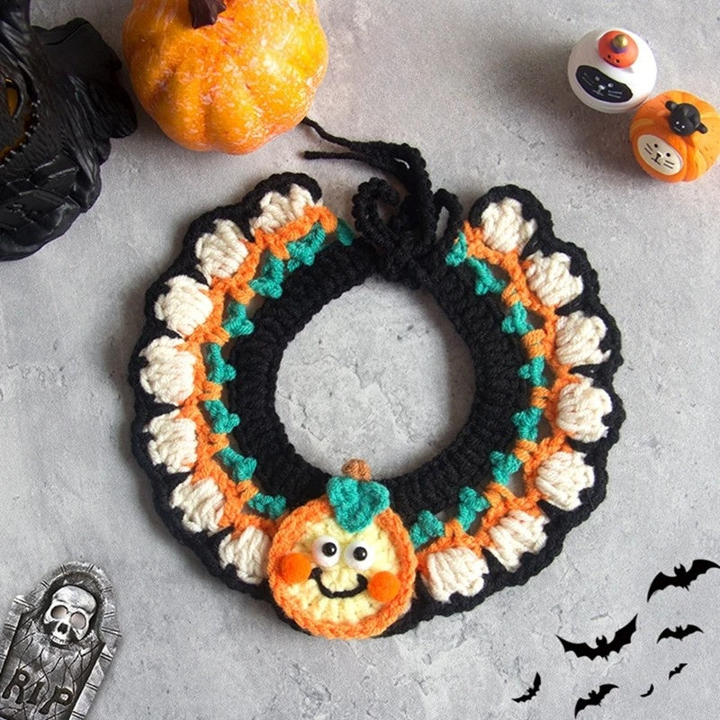 Crochet Halloween Cat Collar