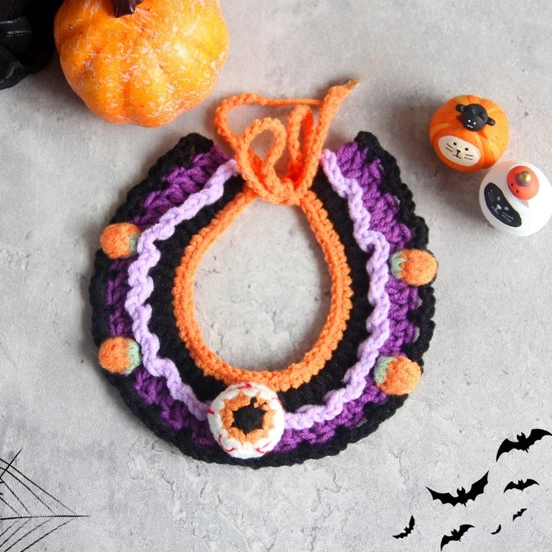 Crochet Halloween Cat Collar