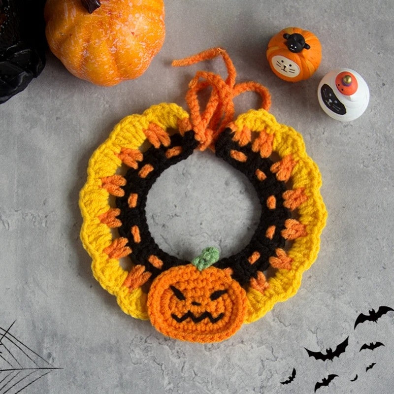 Crochet Halloween Cat Collar
