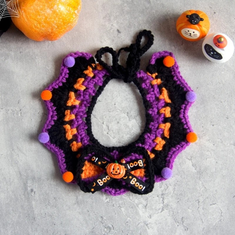 Crochet Halloween Cat Collar