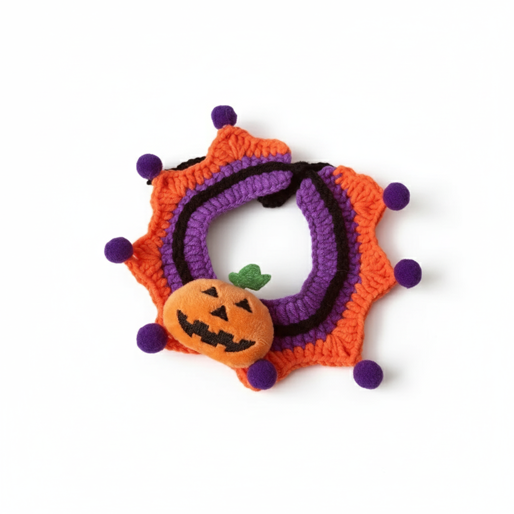 Crochet Halloween Cat Collar