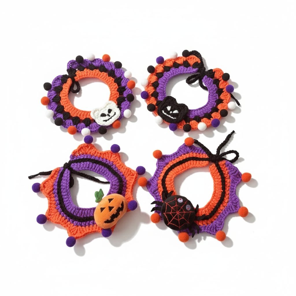 Crochet Halloween Cat Collar