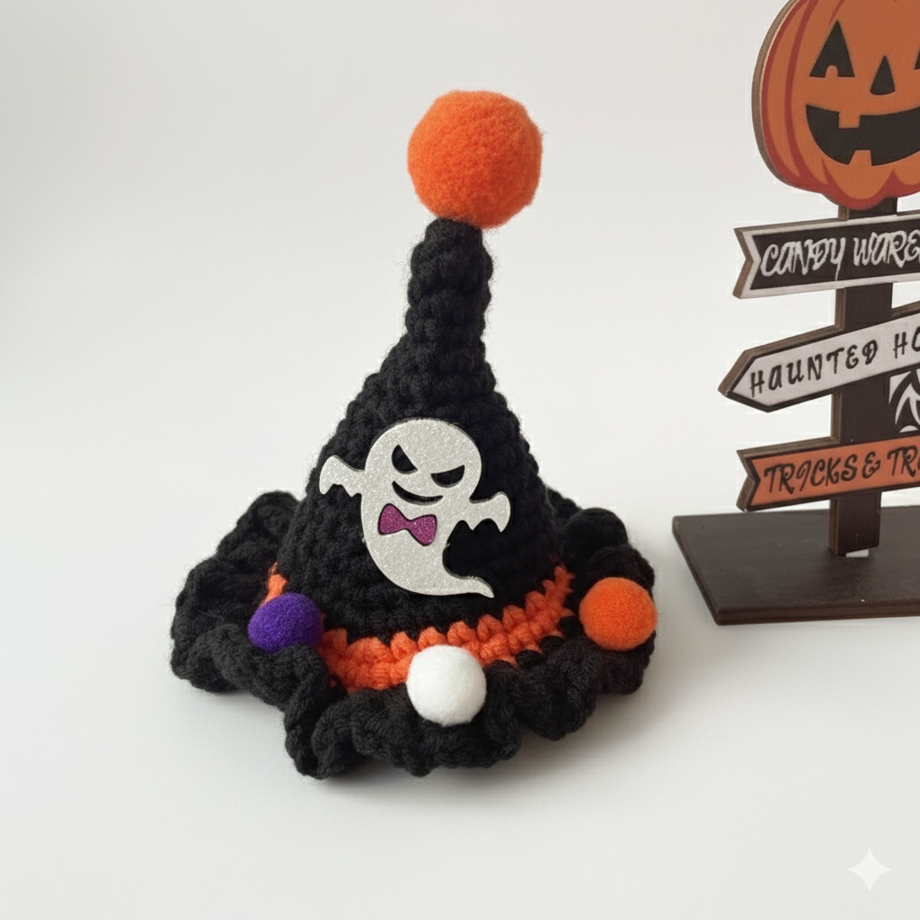 Crochet Halloween Cat Collar