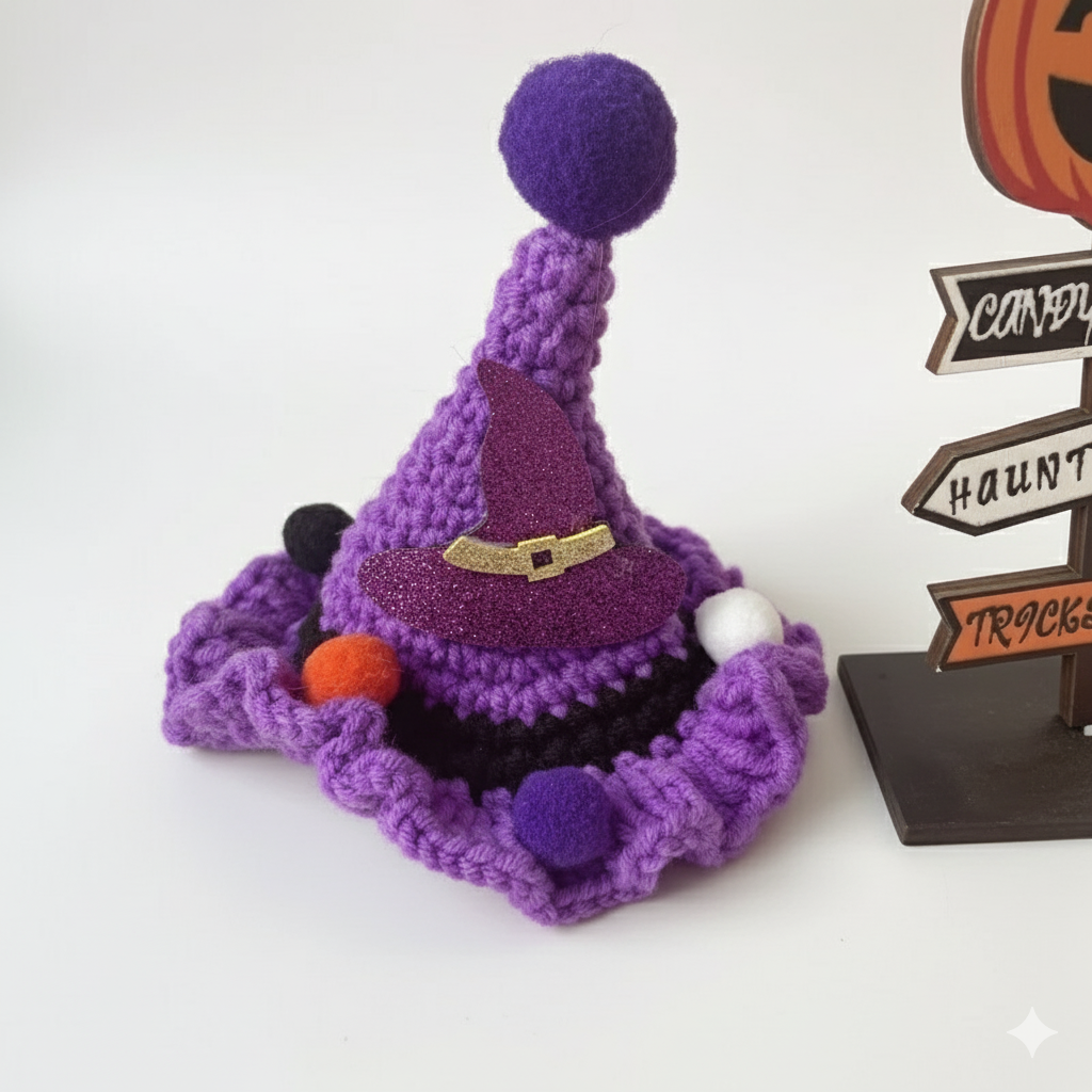 Crochet Halloween Cat Collar