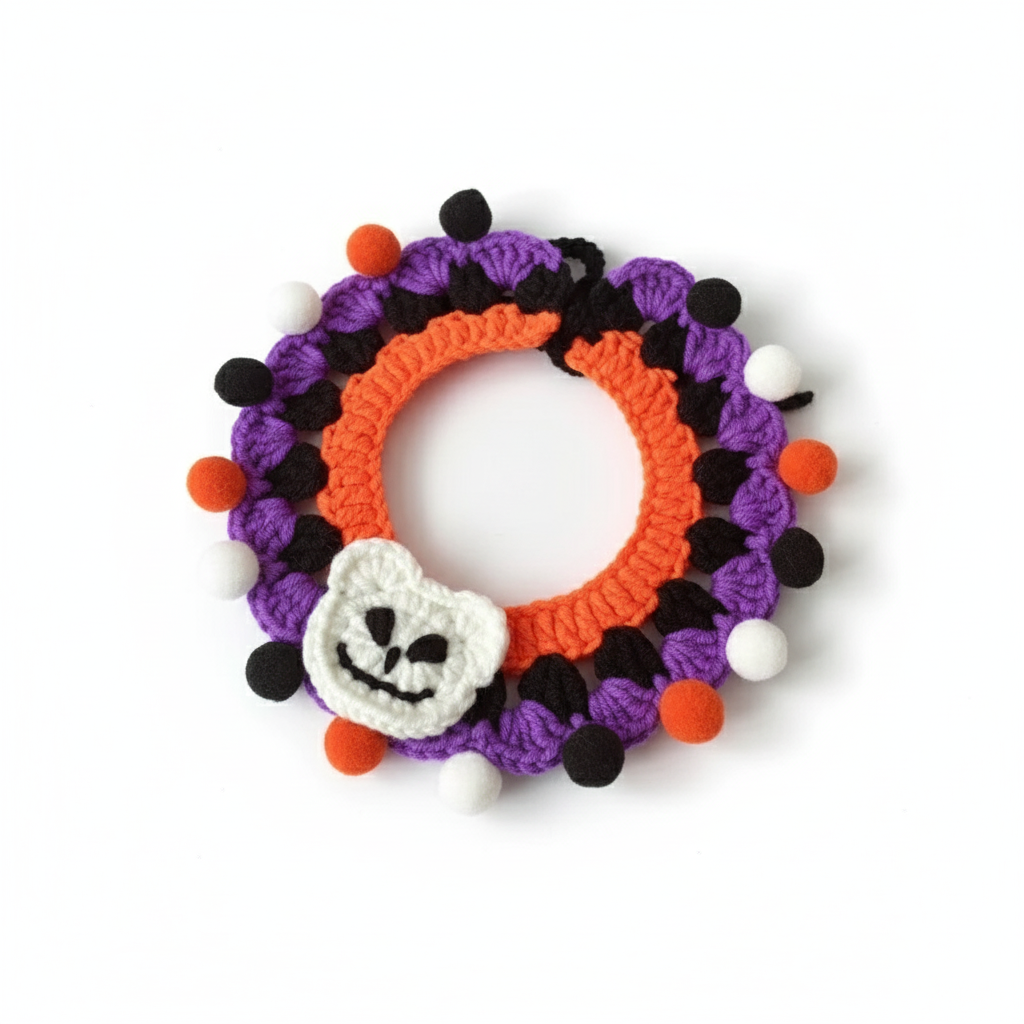 Crochet Halloween Cat Collar