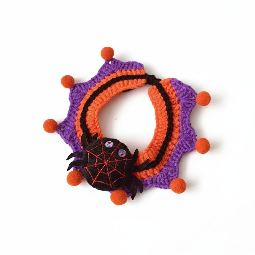 Crochet Halloween Cat Collar