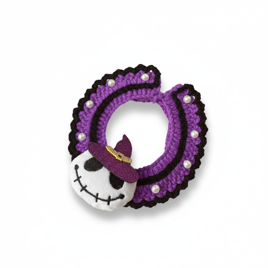 Crochet Halloween Cat Collar