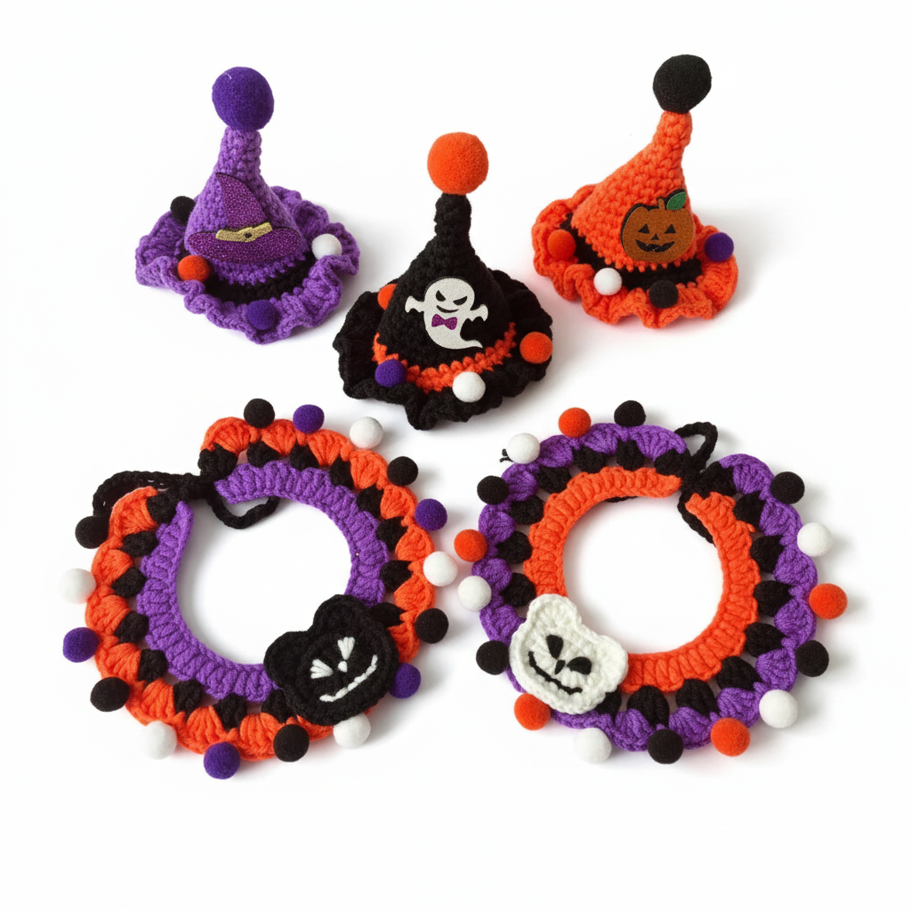 Crochet Halloween Cat Collar