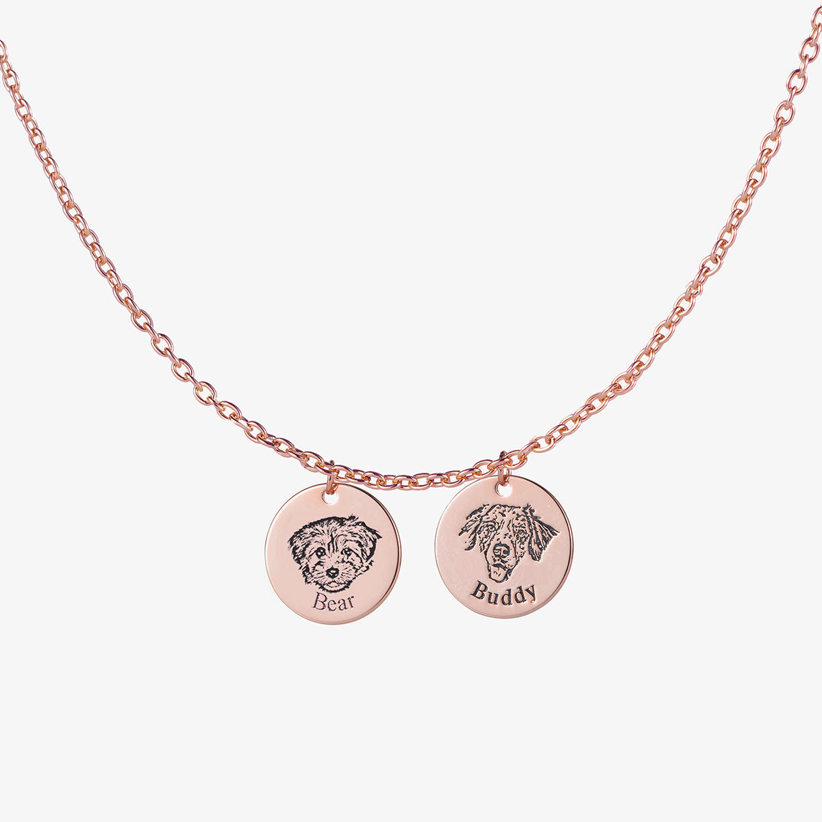 Custom Engraved Pet Portrait Necklace