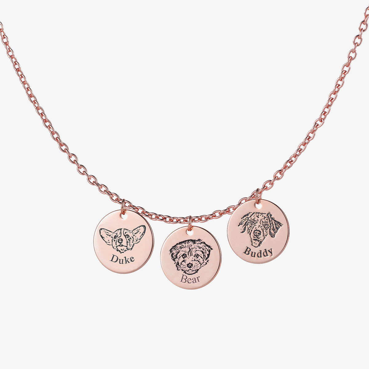 Custom Engraved Pet Portrait Necklace
