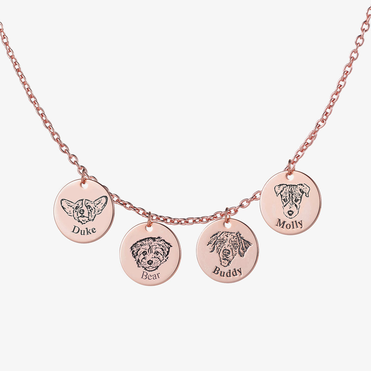 Custom Engraved Pet Portrait Necklace