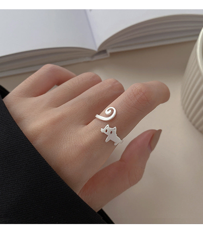 Adjustable Cat Ring – Cute Open Design for Cat Lovers