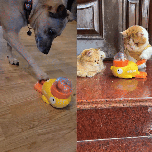 Snackie Duck™ – Interactive Treat Dispensing Toy for Dogs & Cats