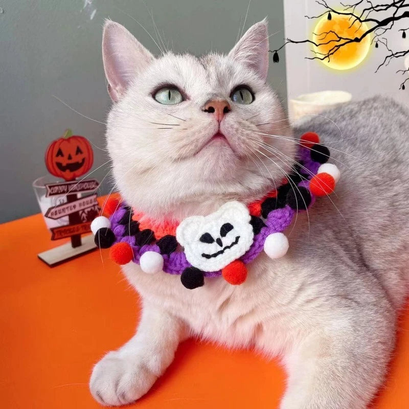 Crochet Halloween Cat Collar