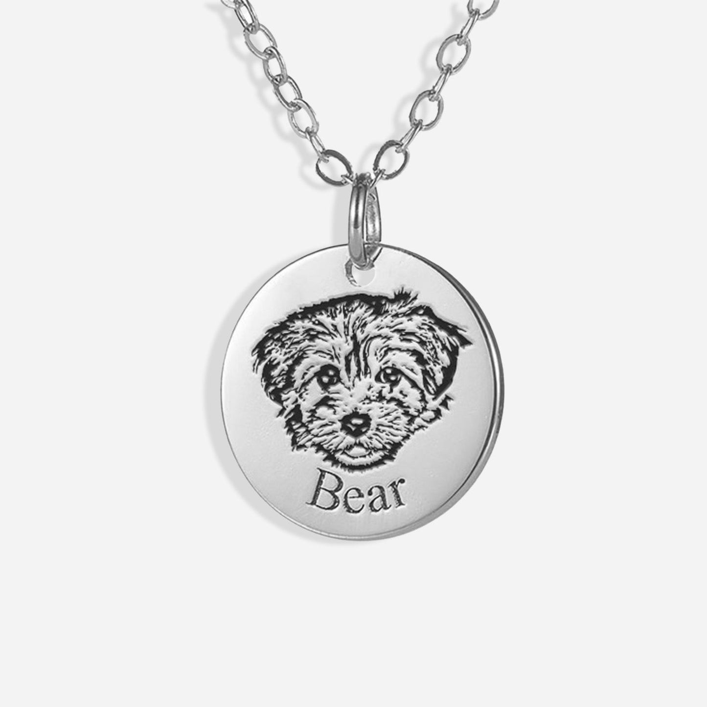 Custom Engraved Pet Portrait Necklace