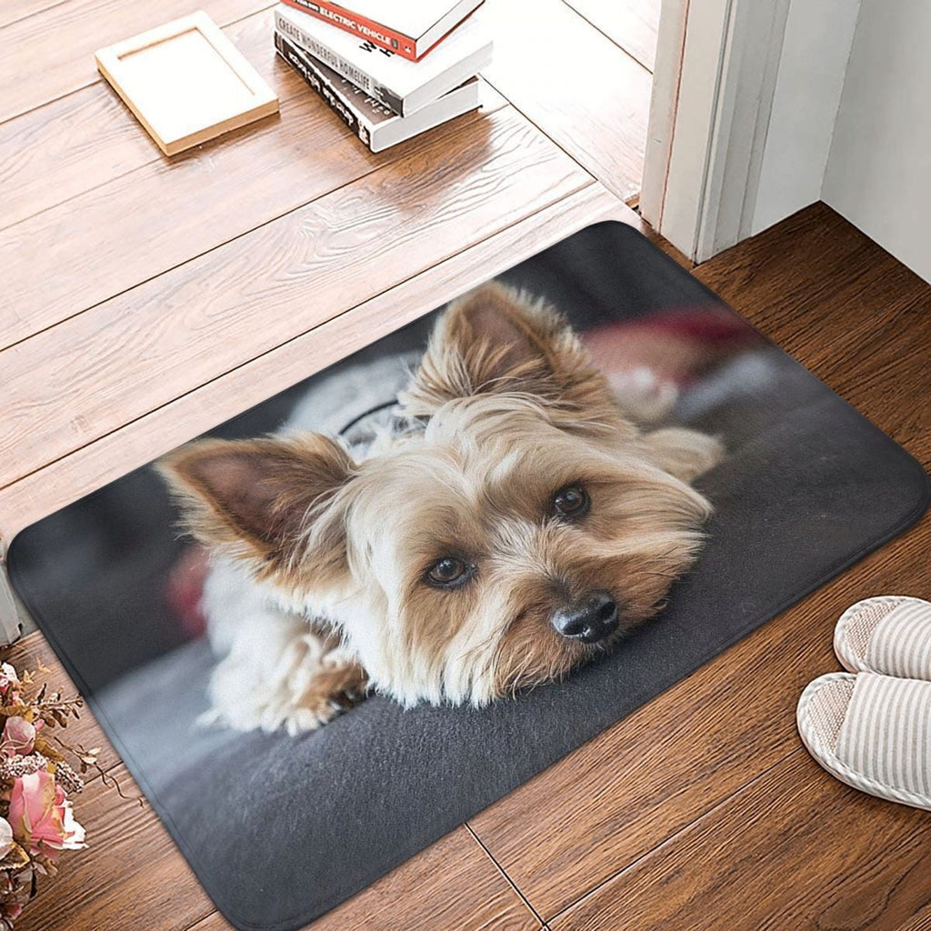 Charming Yorkie Mat: Non-Slip Bathroom + Entrance Rug