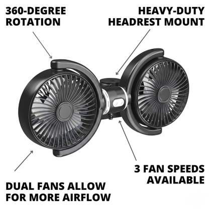 PekoPets™ Backseat Dog Cooling Fans (USB-A)