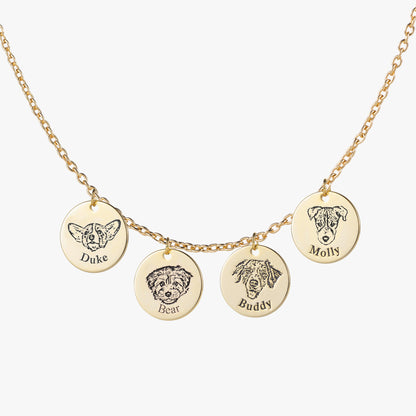 Custom Engraved Pet Portrait Necklace