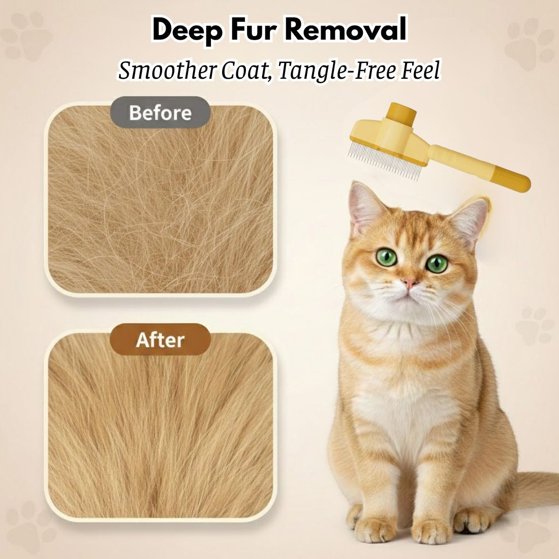 Self-Cleaning Slicker Brush - Easy Fur Removal for Dogs & Cats