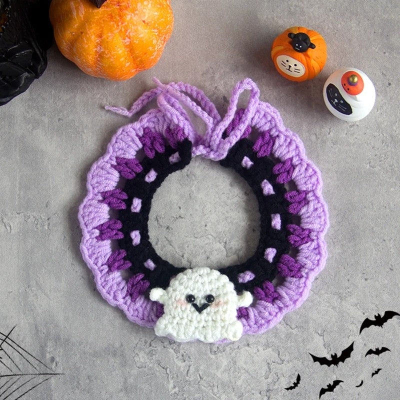 Crochet Halloween Cat Collar