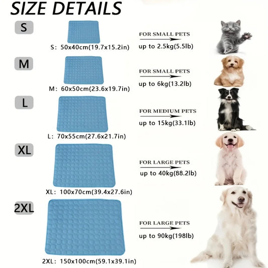 Dog Cooling Mat – Self-Cooling Pad for Dogs & Cats, Ice Silk, Washable, Extra Large