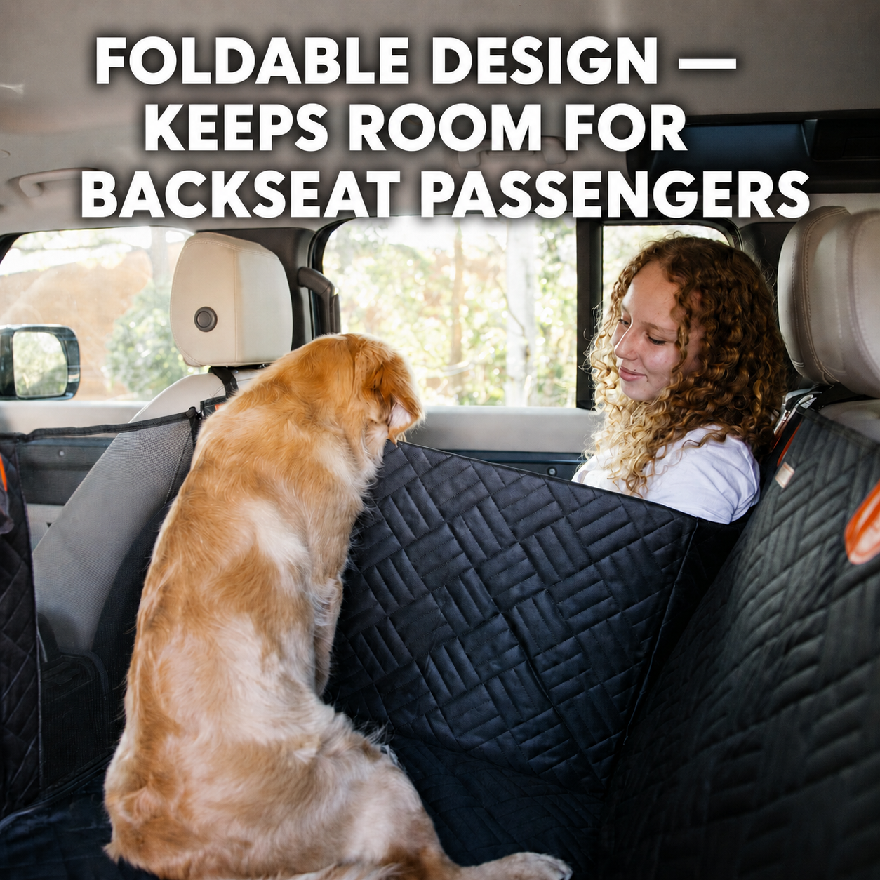 PekoPets K9™ Waterproof Hard Bottom Dog Car Hammock with Mesh Window & Free Safety Belt