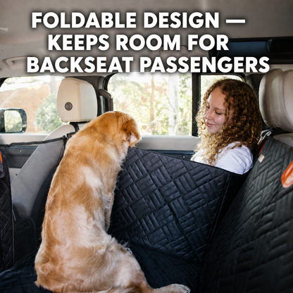 PekoPets K9™ Waterproof Hard Bottom Dog Car Hammock with Mesh Window & Free Safety Belt