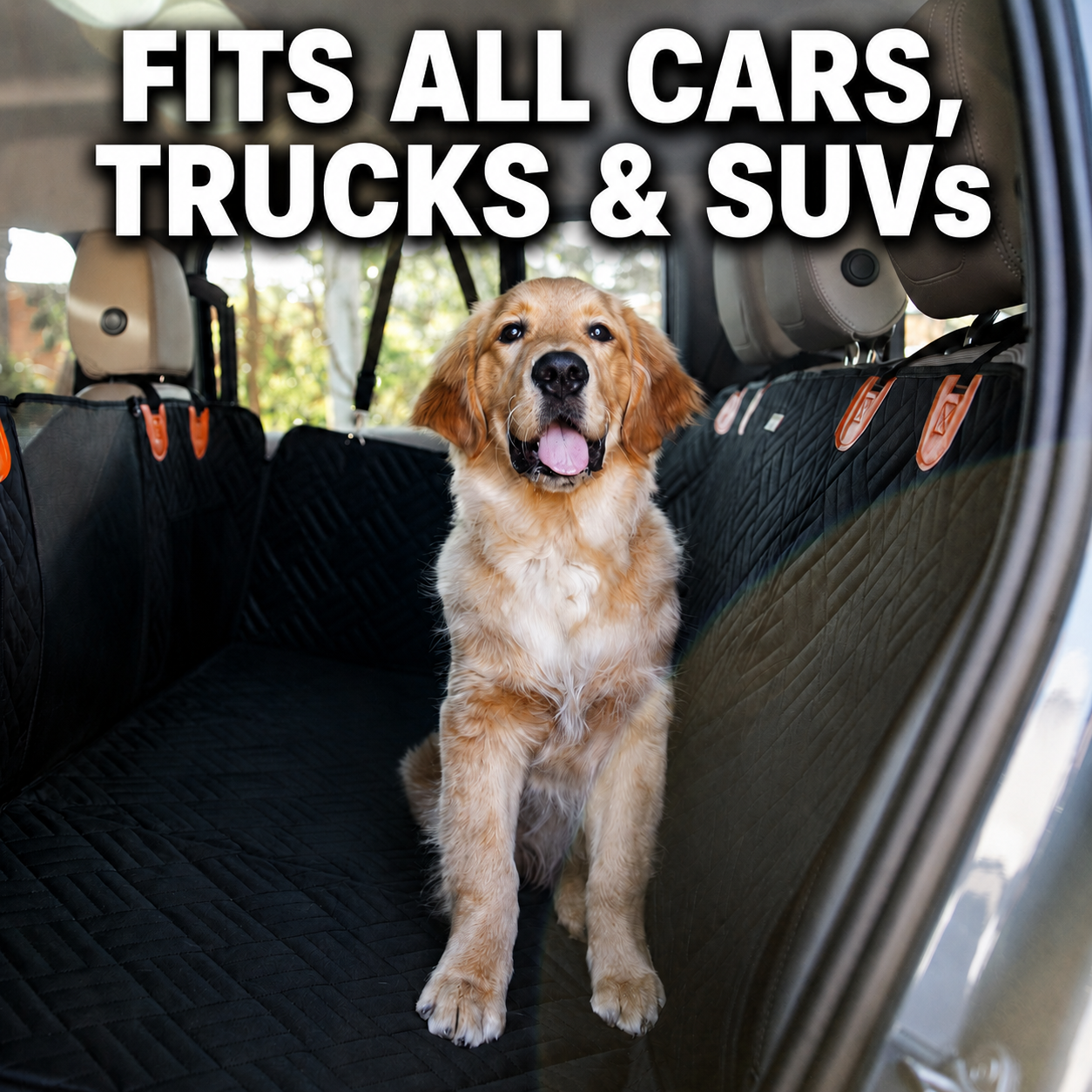 PekoPets K9™ Waterproof Hard Bottom Dog Car Hammock with Mesh Window & Free Safety Belt