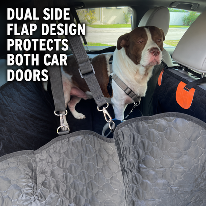 PekoPets K9™ Waterproof Hard Bottom Dog Car Hammock with Mesh Window & Free Safety Belt