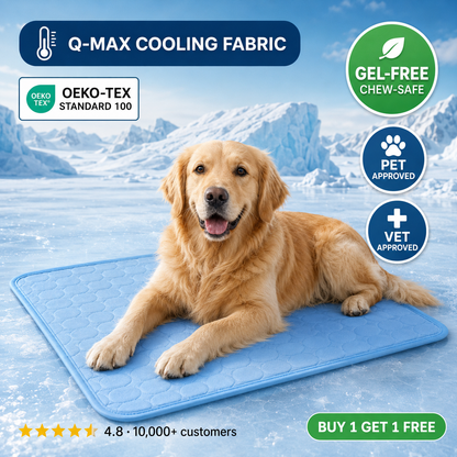 Pekopets ChillPad™ Self-Cooling Dog Mat — Gel-Free Q-Max Fabric, Chew-Safe