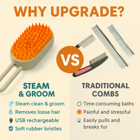 4-in-1 Pet Grooming Brush – Shower, Deshedding & Massage Tool