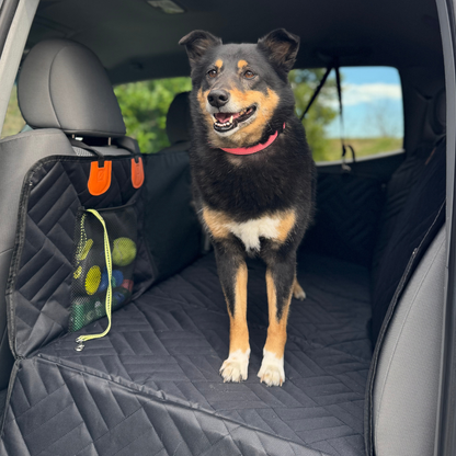 PekoPets K9™ Waterproof Hard Bottom Dog Car Hammock with Mesh Window & Free Safety Belt