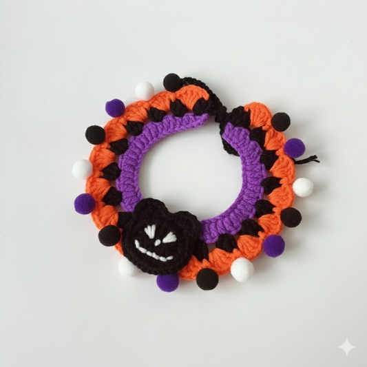 Crochet Halloween Cat Collar