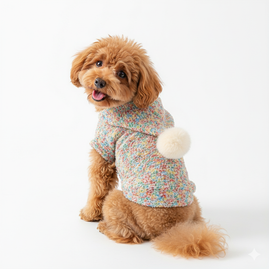 Rainbow Pom Play Hoodie