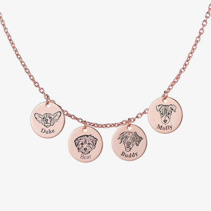 Custom Engraved Pet Portrait Necklace