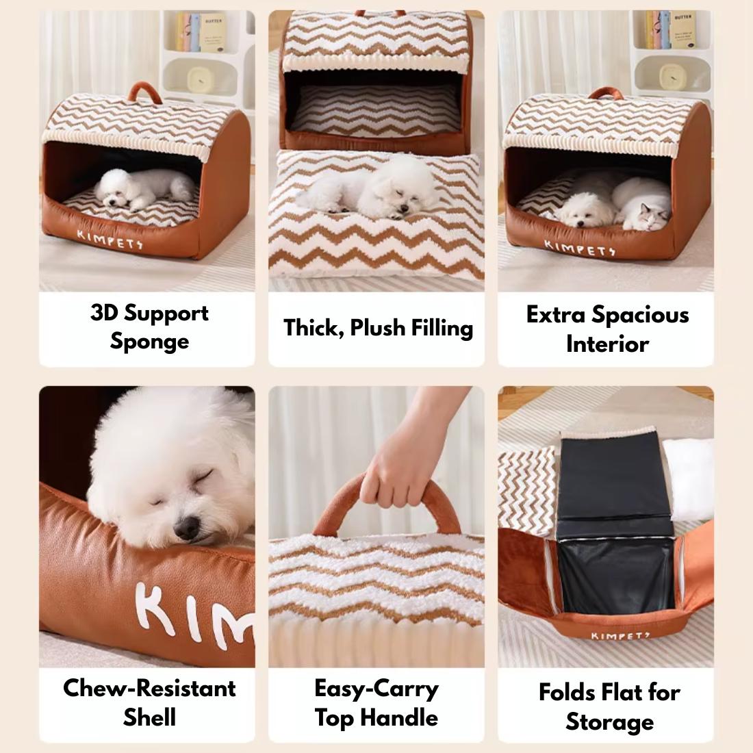 Anxiety Relief Pet House for Dogs & Cats, Cozy Covered Design