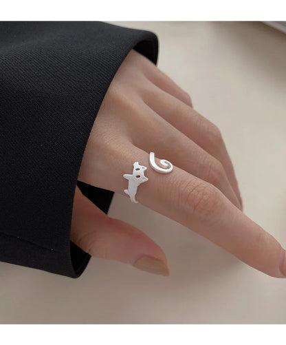 Adjustable Cat Ring – Cute Open Design for Cat Lovers