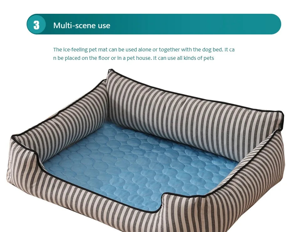 Dog Cooling Mat – Self-Cooling Pad for Dogs & Cats, Ice Silk, Washable, Extra Large