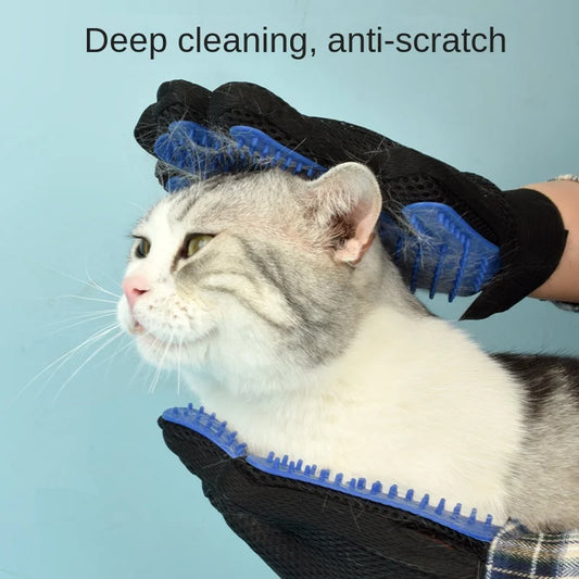 Gentle Deshedding Silicone Pet Grooming Glove – for Cats & Dogs